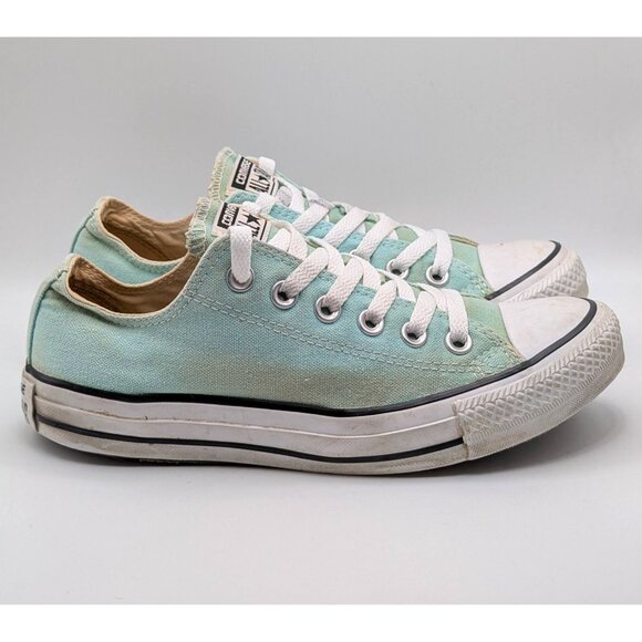 Converse All Star Sneakers Aqua Blue Mint Green Size Men’s 5 Womens 7 Chucks Low - Picture 2 of 7